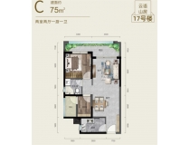 景业江山十里高层两室C户型